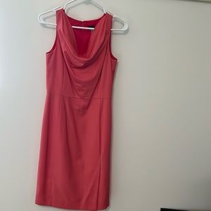 JCrew suiting dress in coral color with cowl neck style